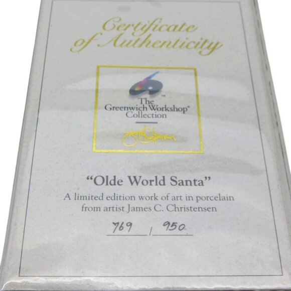 THE GREENWICH WORKSHOP Olde World Santa Limited Edition Porcelain Figurine Vinta - Picture 9 of 12